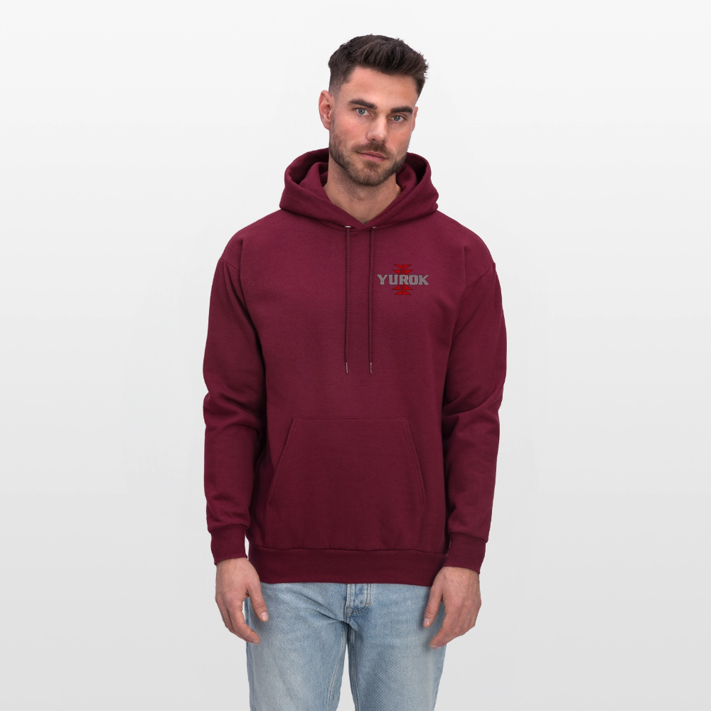 Yurok with Frogs Foot Men's Hoodie - burgundy