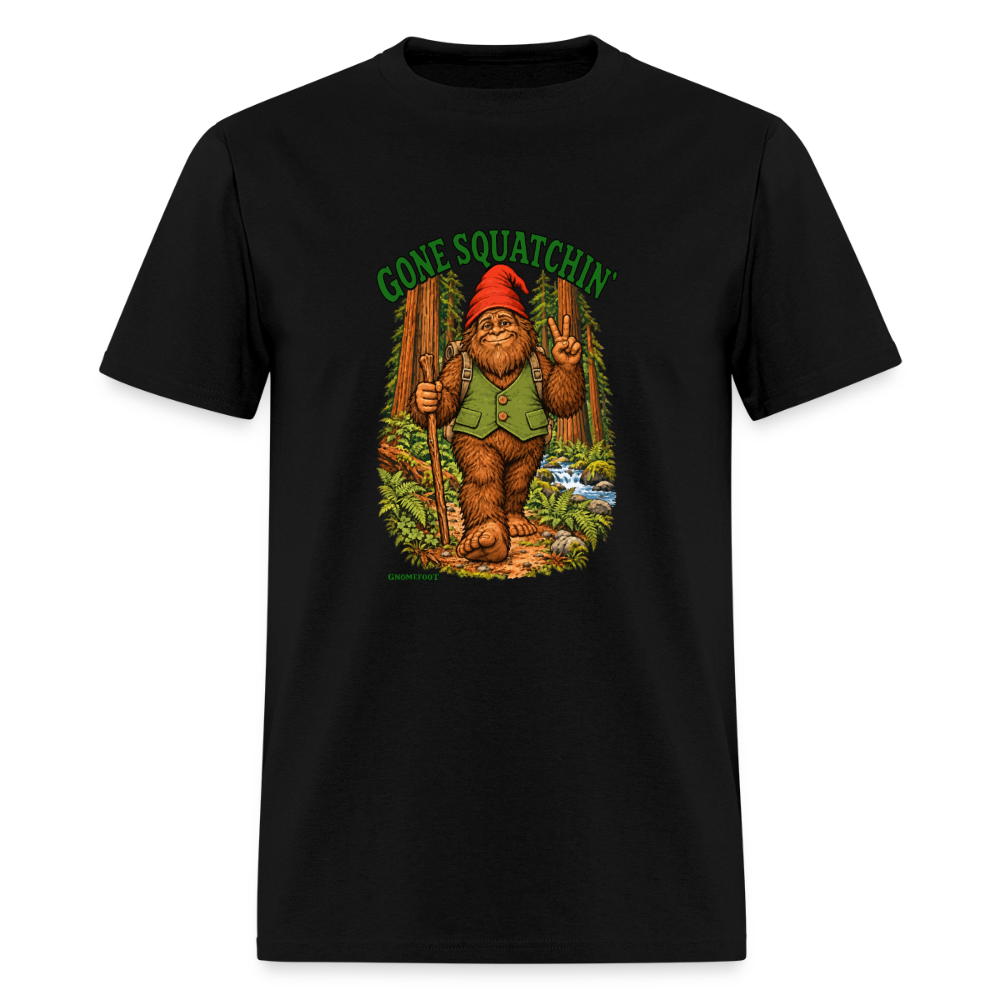 Gone Squatchin Gnomefoot Men's T-Shirt - black