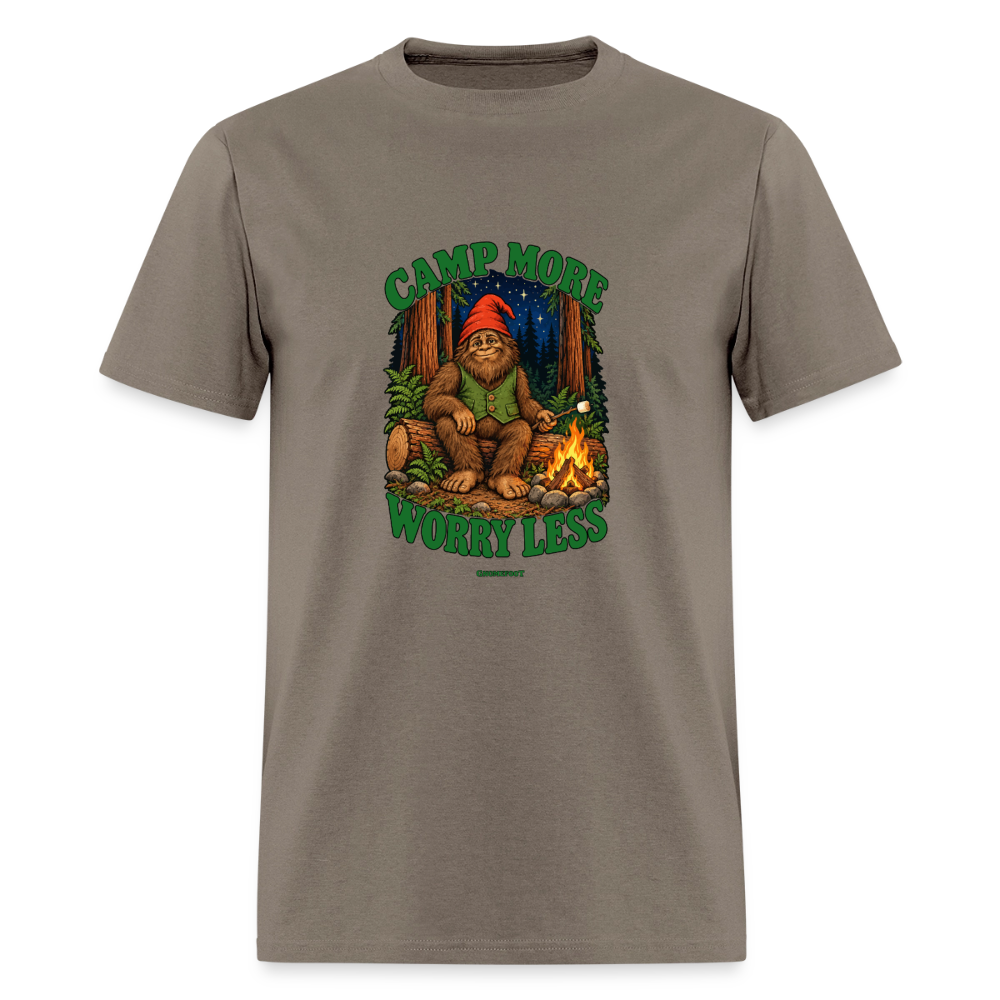 Camp More Worry Less Gnomefoot Men's T-Shirt - safari