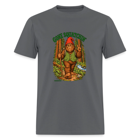 Gone Squatchin Gnomefoot Men's T-Shirt - charcoal