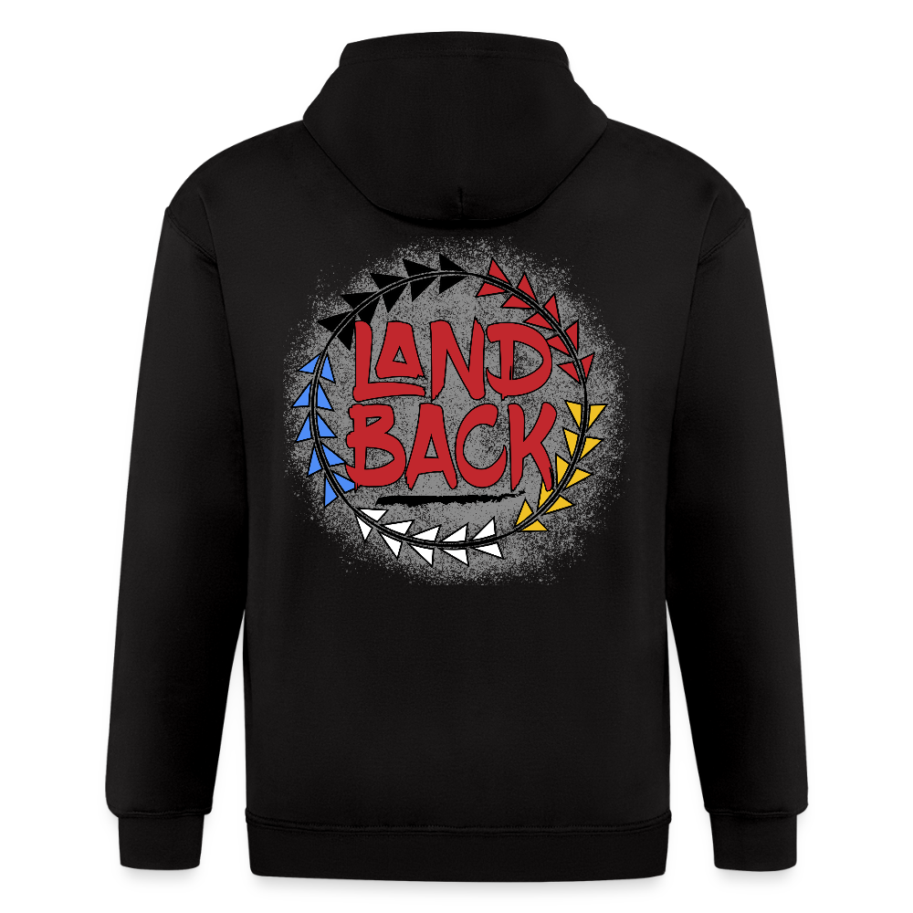 Land Back Zip Hoodie - black