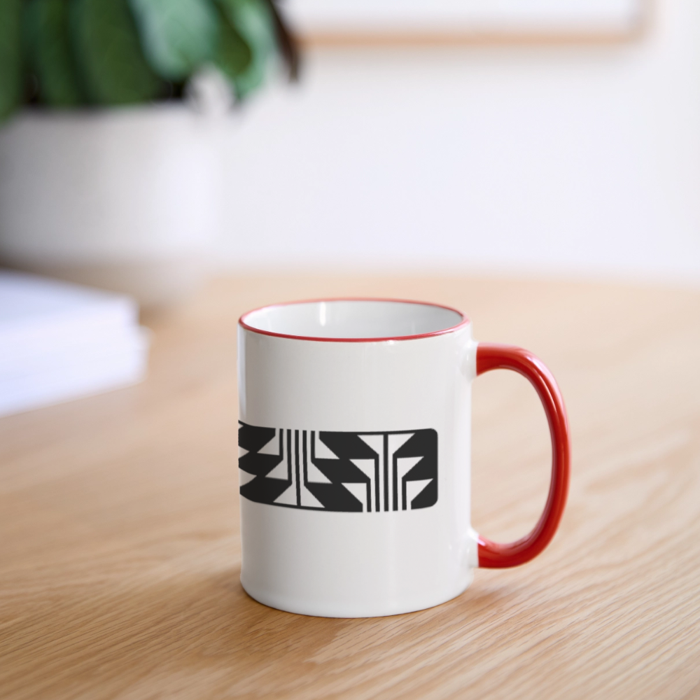 Frog Foot Panel Panoramic Mug - white/red