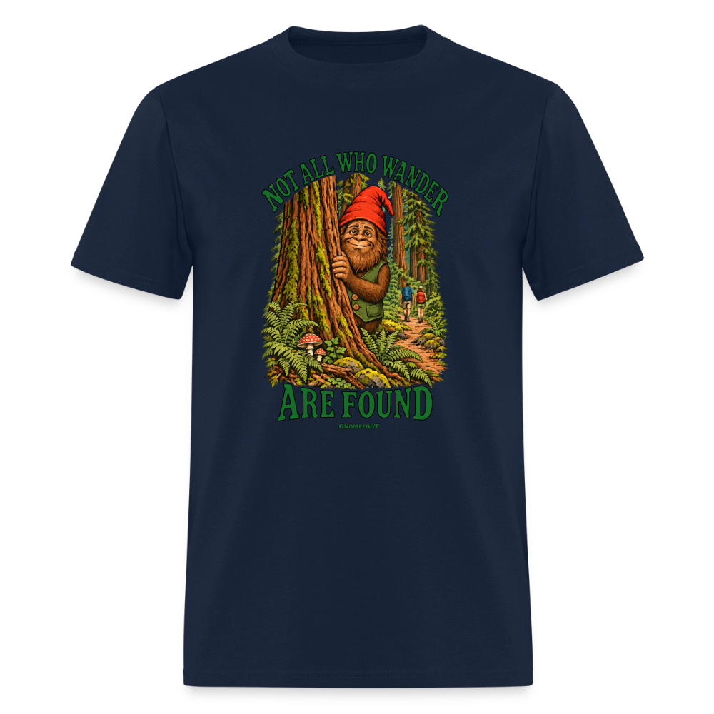 Not All Who Wander Are Found Gnomefoot Men's T-Shirt - navy