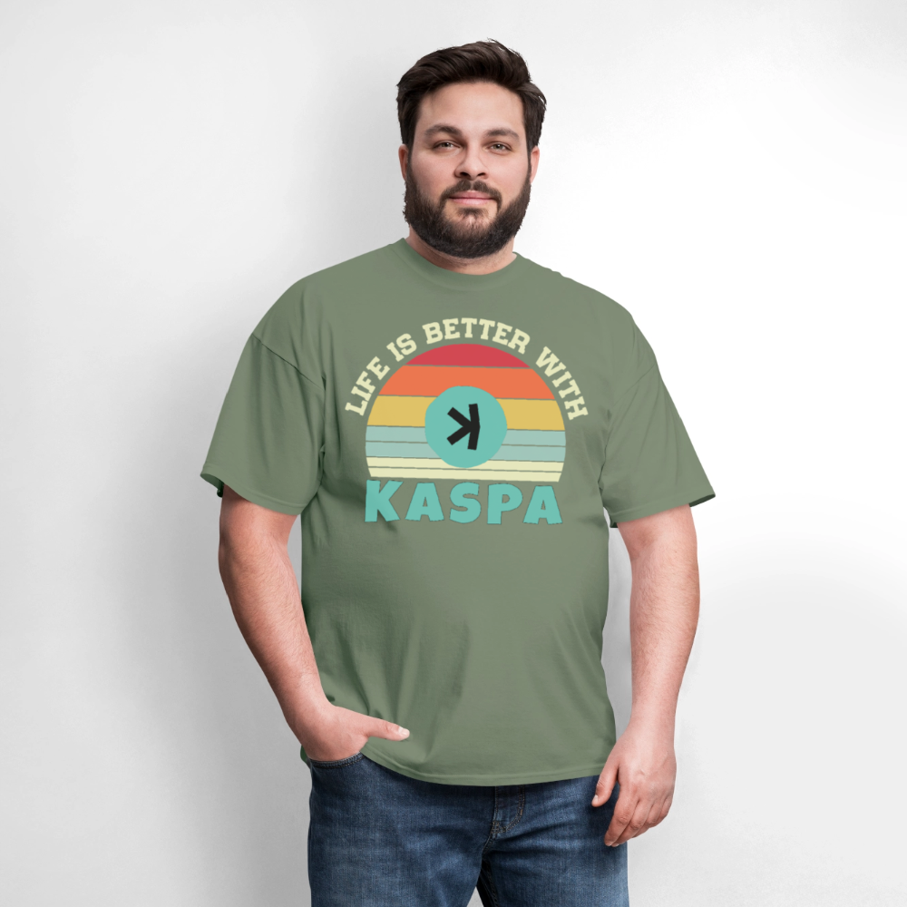 Life is better with Kaspa T-shirt - military green