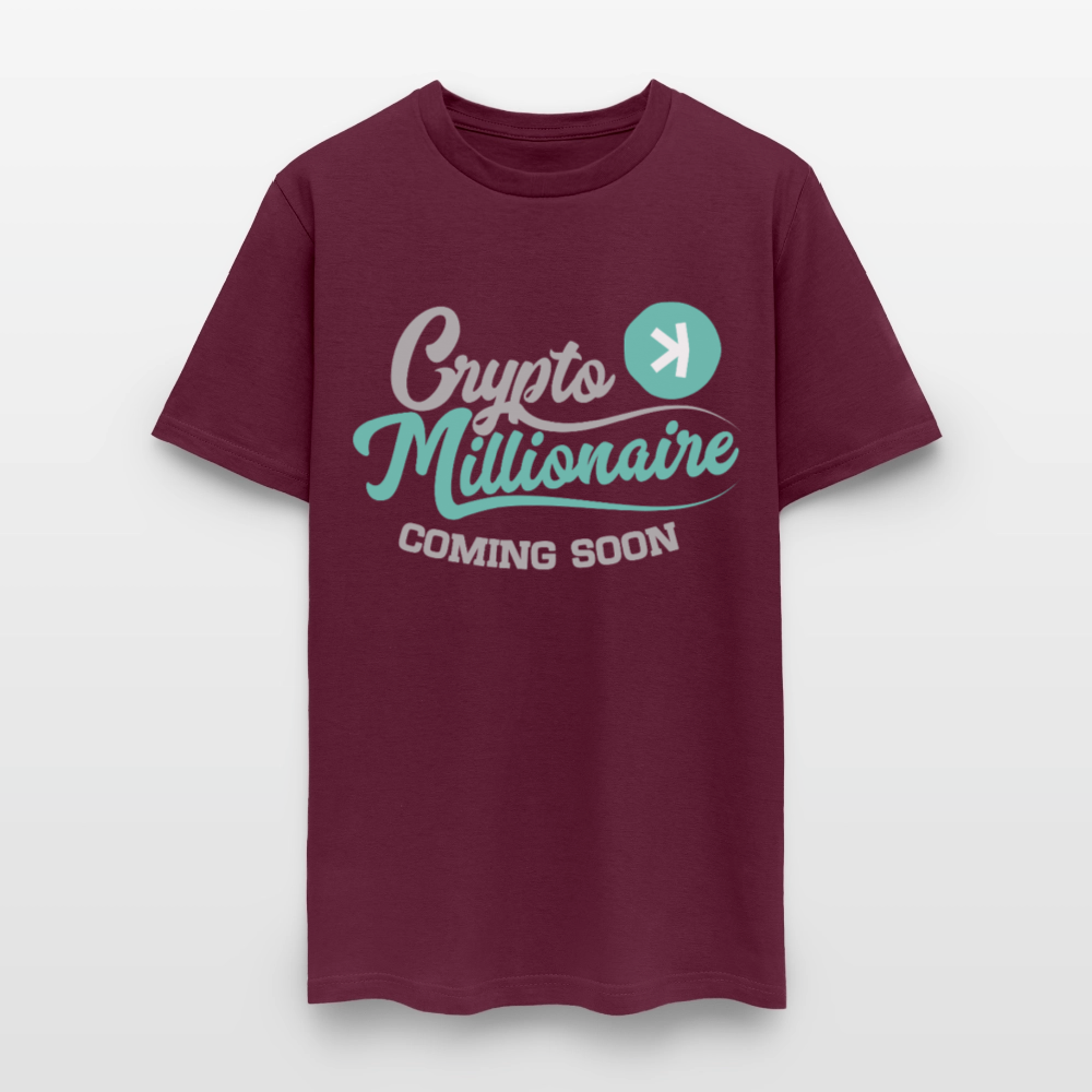 Crypto Millionaire Coming Soon Kaspa Logo - burgundy