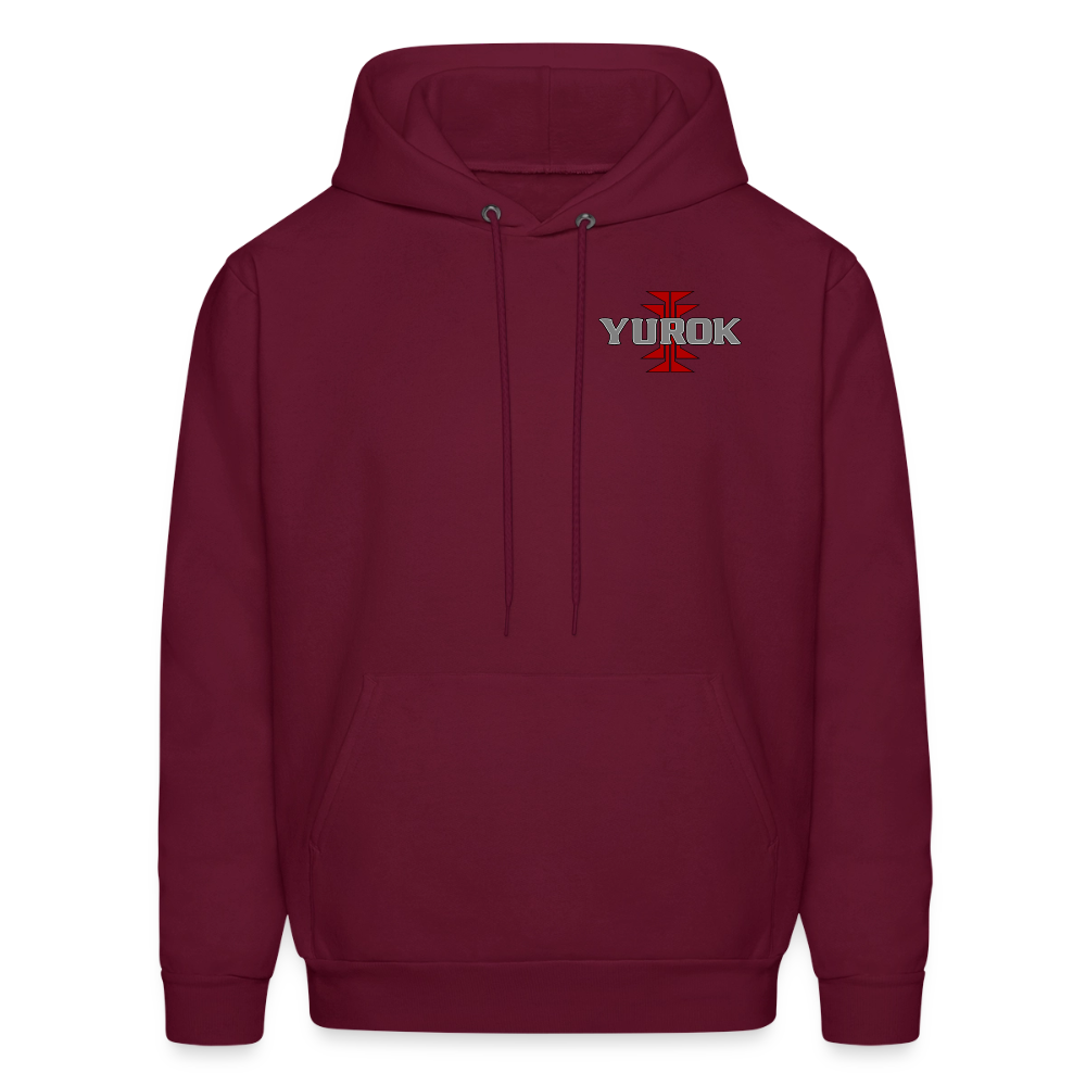 Yurok with Frogs Foot Men's Hoodie - burgundy
