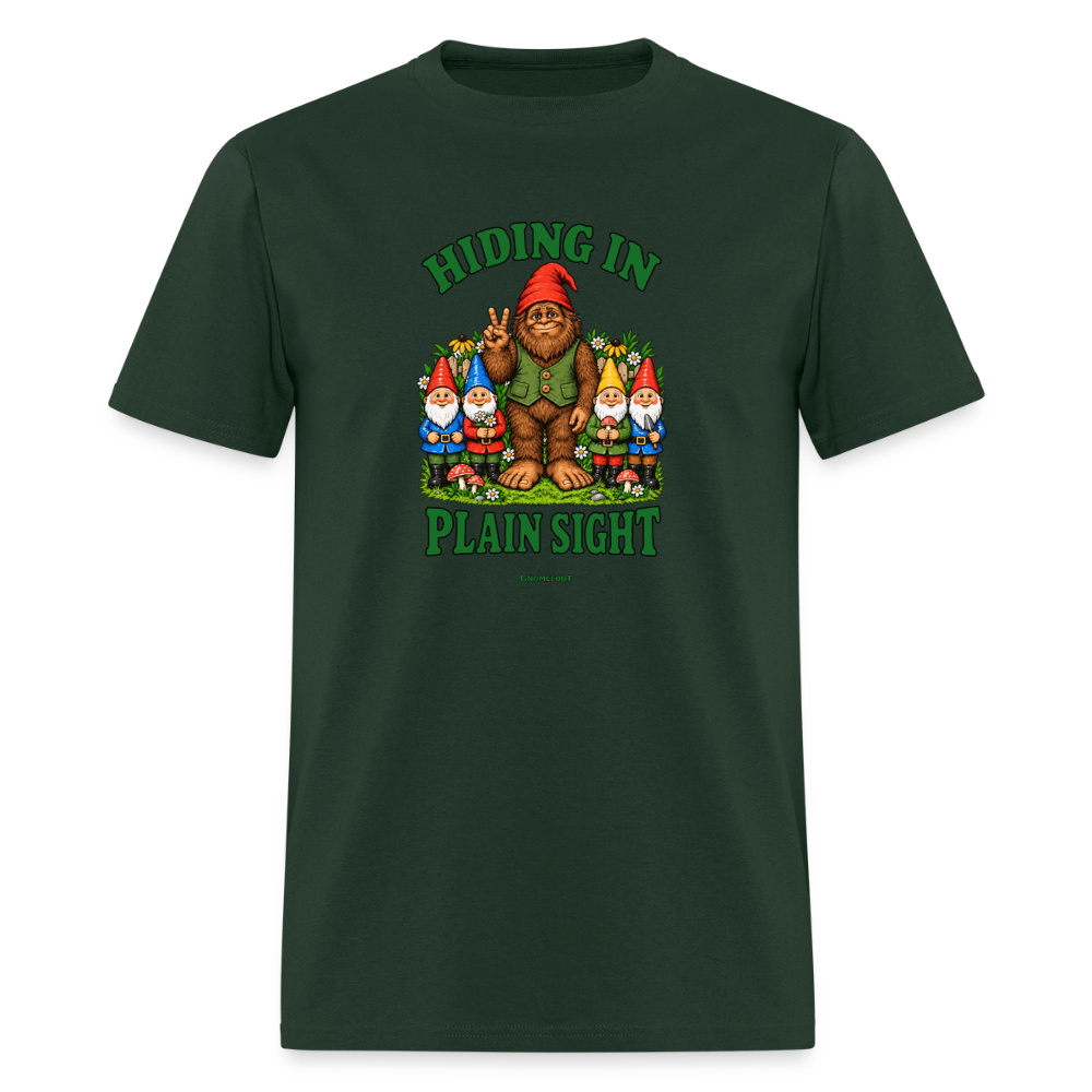 Hiding In Plain Sight Gnomefoot Men's T-Shirt - forest green