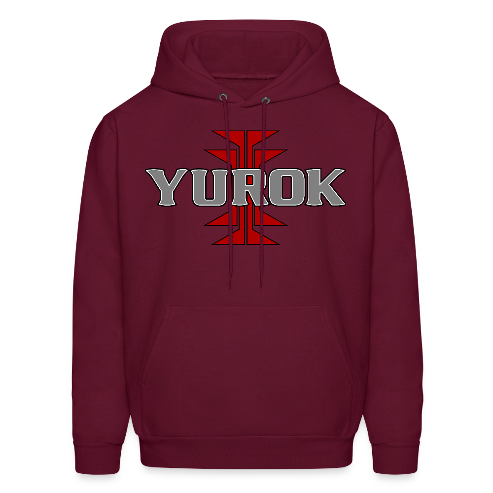Yurok Frog Foot Men's Hoodie - burgundy