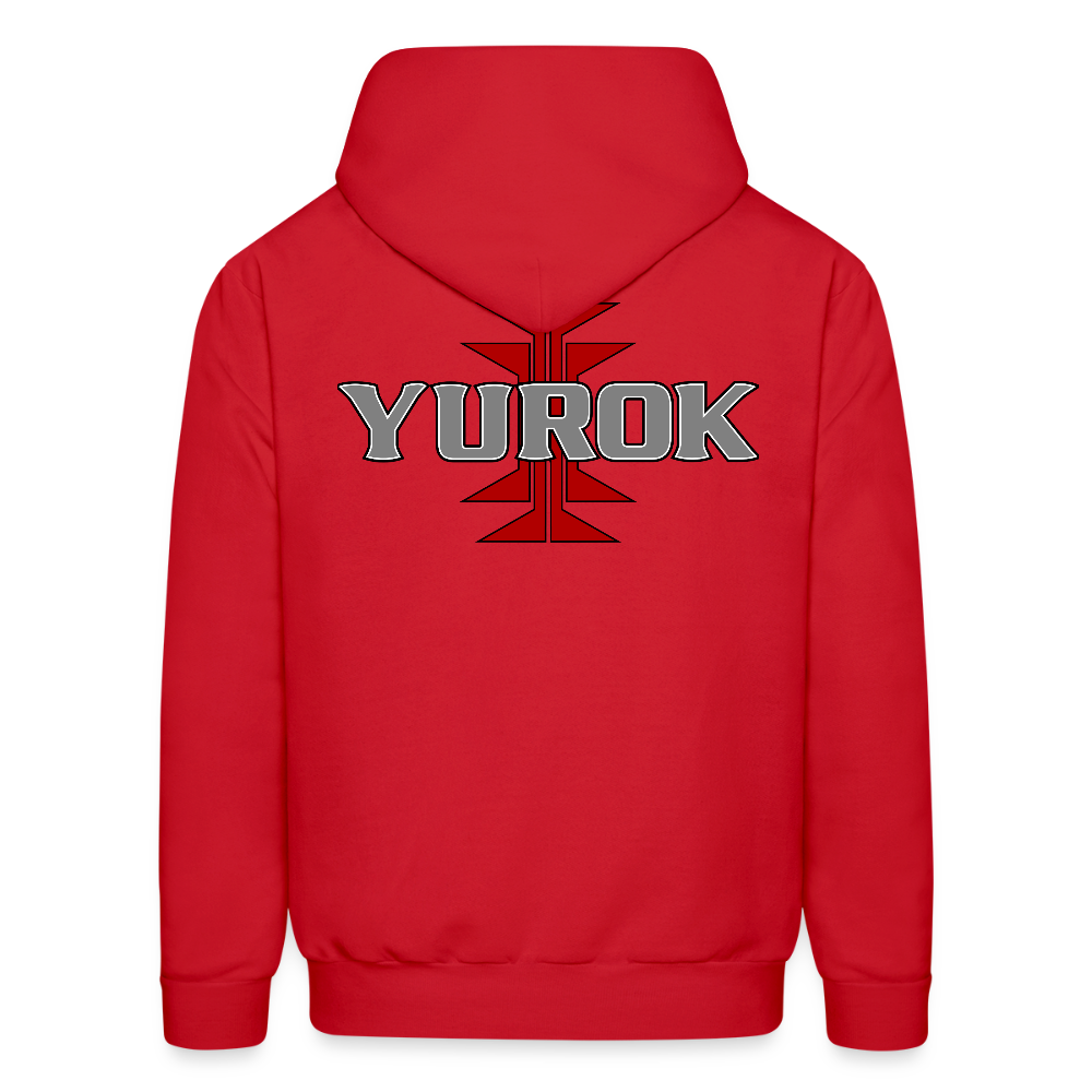 Yurok with Frogs Foot Men's Hoodie - red