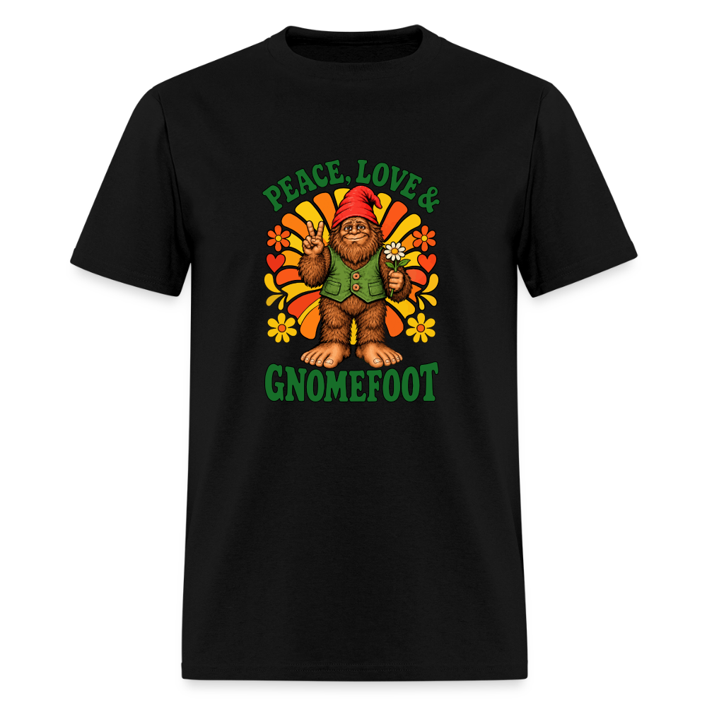 Peace Love and Gnomefoot Men's T-Shirt - black