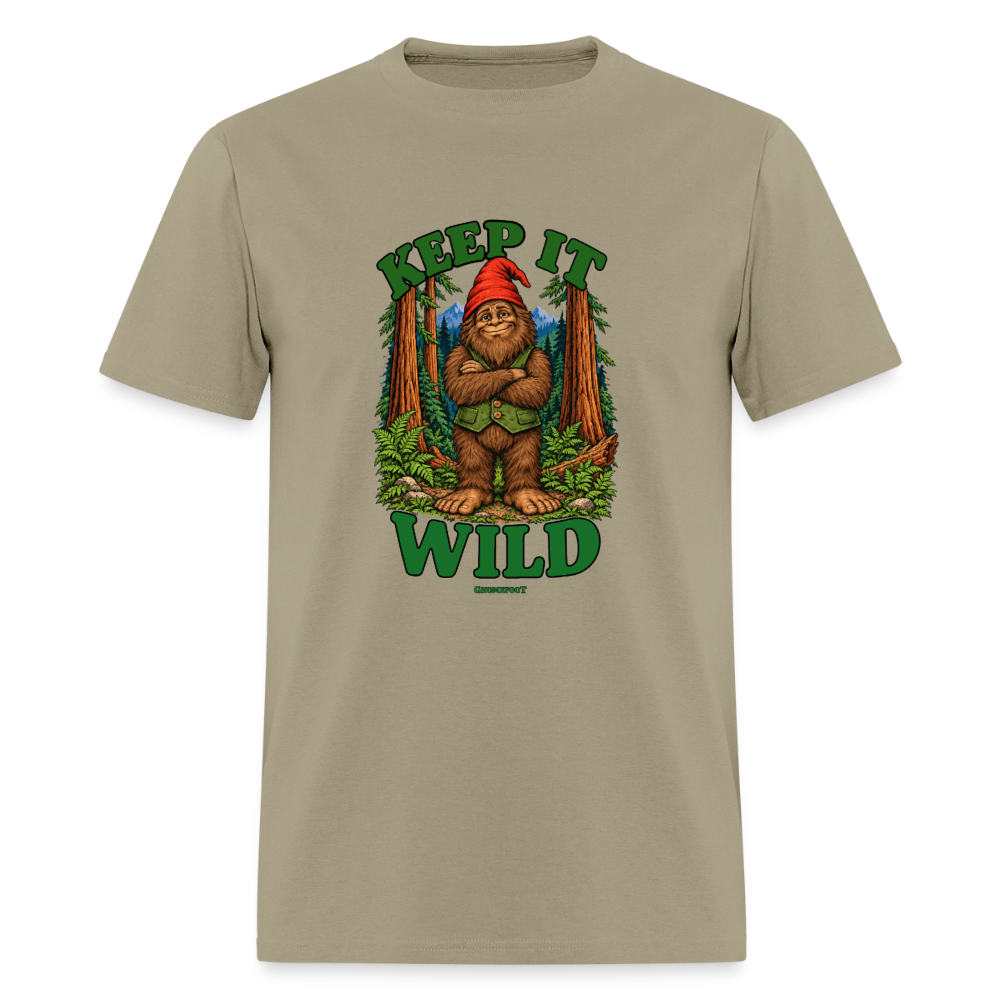 Keep It Wild Gnomefoot Men's T-Shirt - khaki