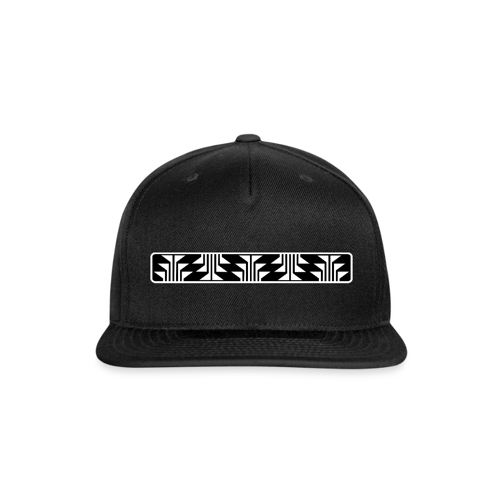 Frog Foot Panel Snapback Baseball Cap - black