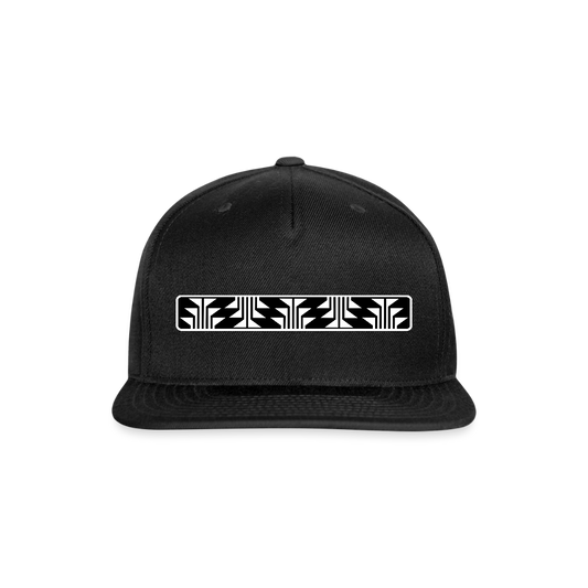 Frog Foot Panel Snapback Baseball Cap - black