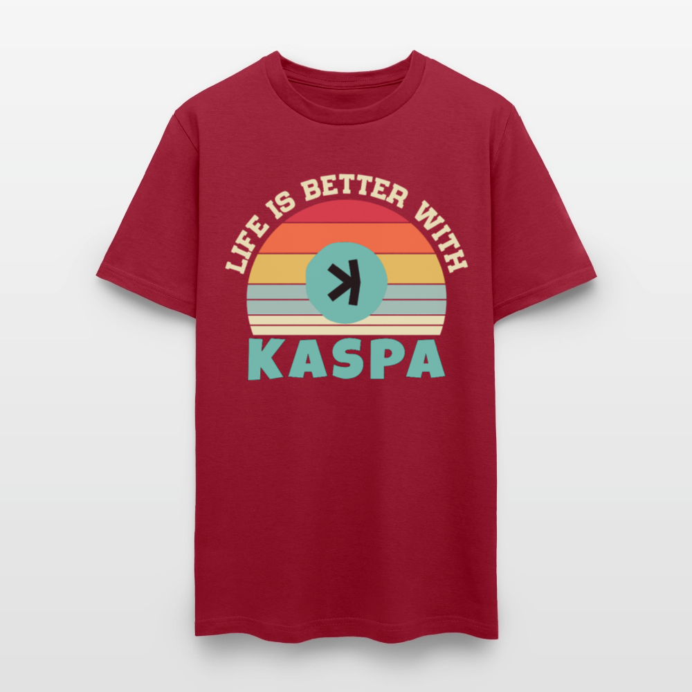 Life is better with Kaspa T-shirt - dark red