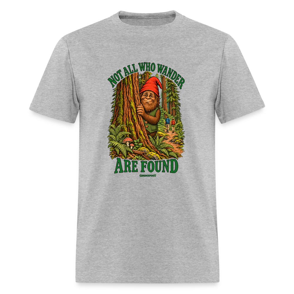 Not All Who Wander Are Found Gnomefoot Men's T-Shirt - heather gray
