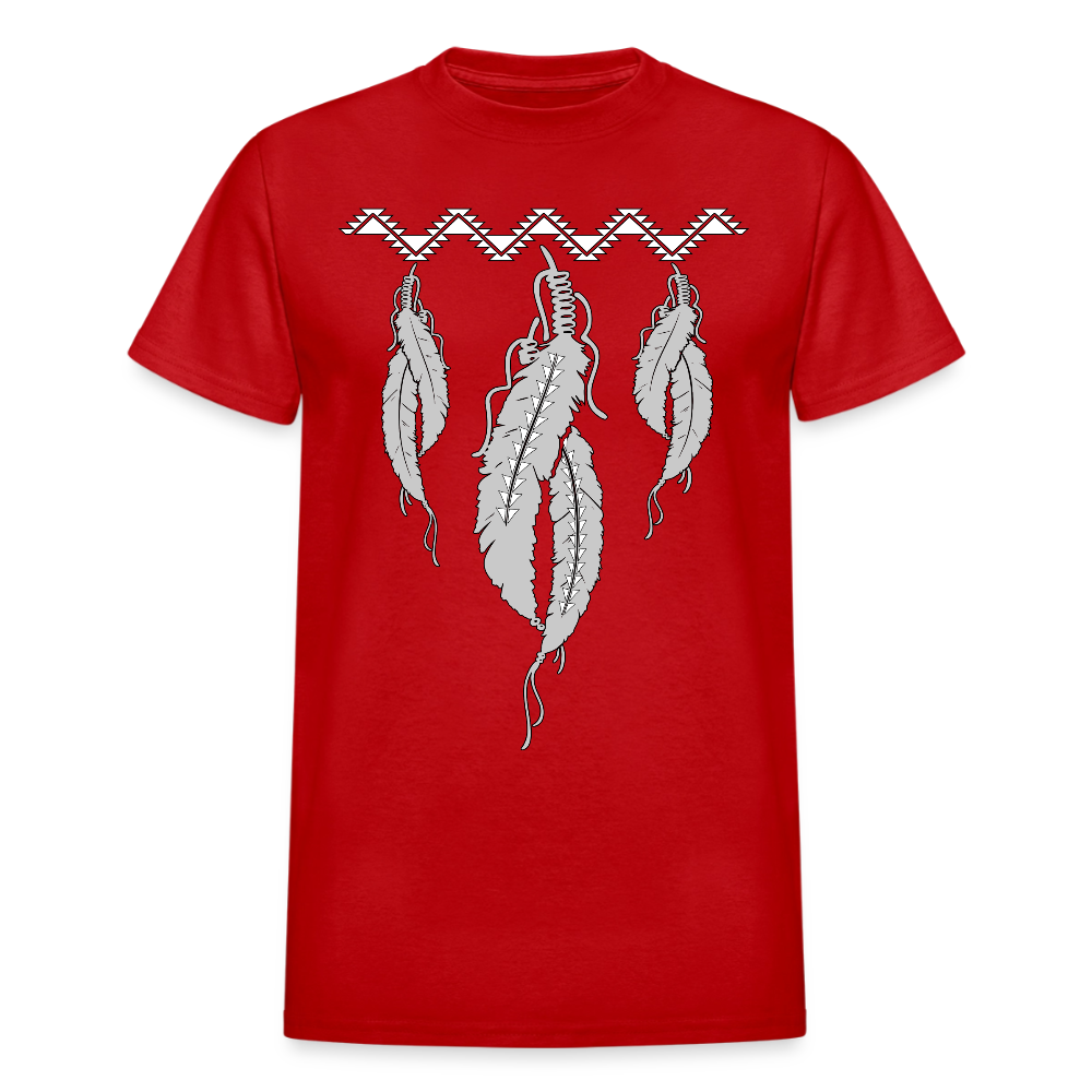 Sturgeon Feathers w Swallow Tail Ultra Cotton Adult T-Shirt - red