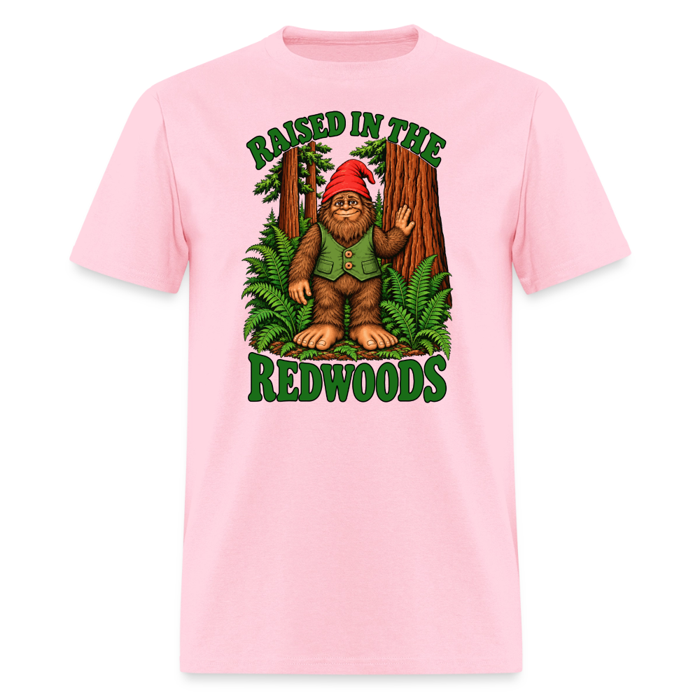 Gnomefoot Raised in the Redwoods Men's T-Shirt - pink
