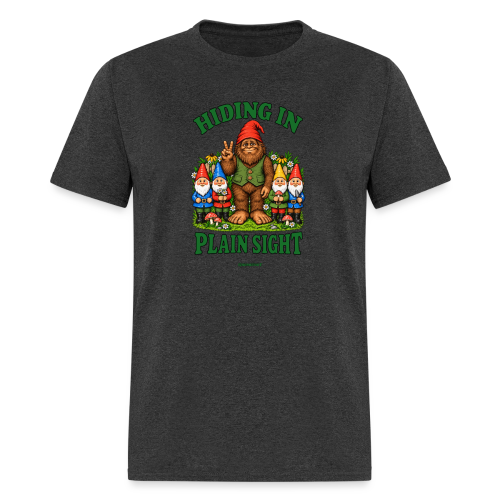 Hiding In Plain Sight Gnomefoot Men's T-Shirt - heather black