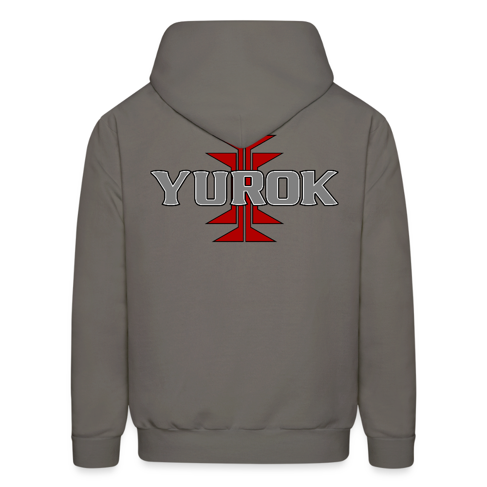 Yurok with Frogs Foot Men's Hoodie - asphalt gray