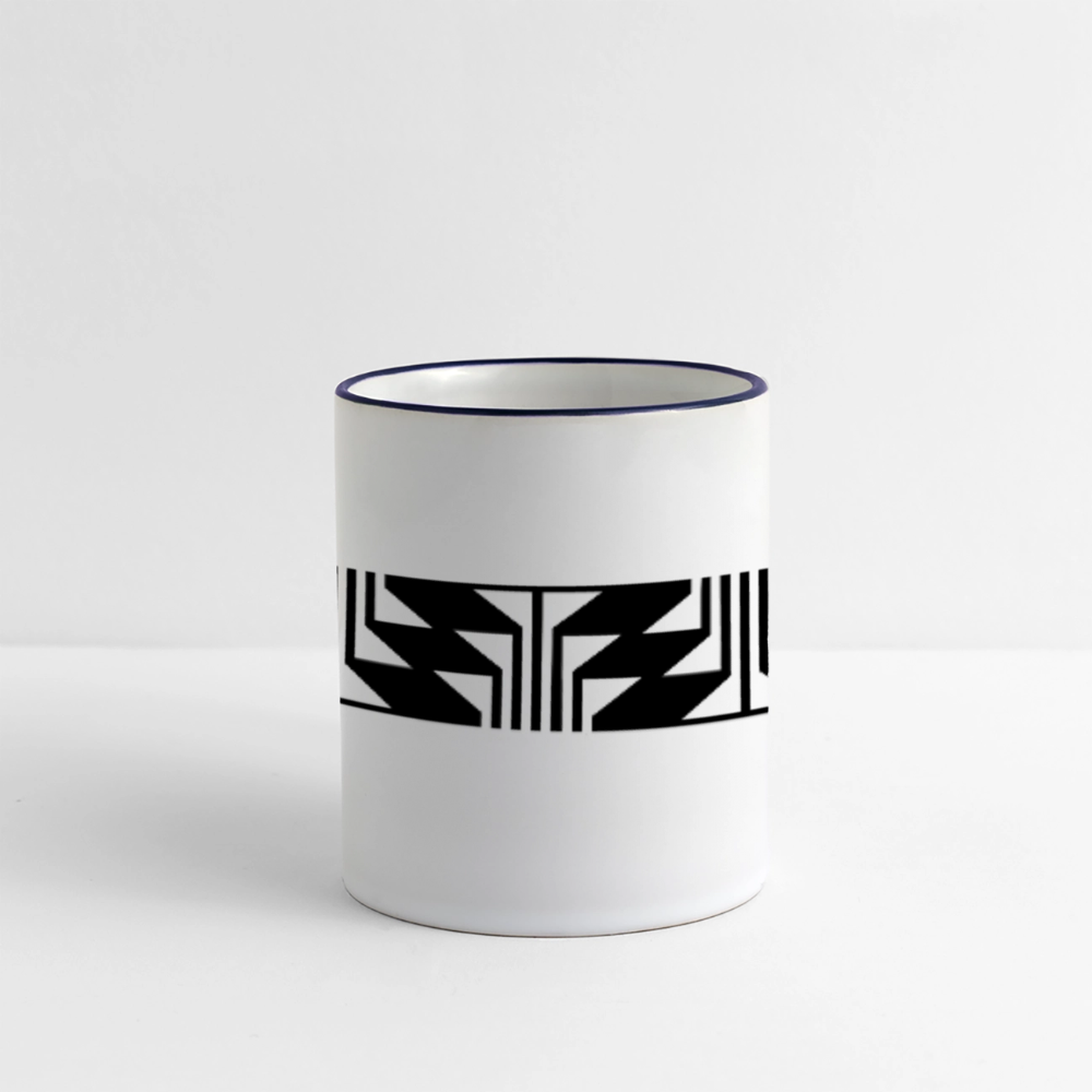 Frog Foot Panel Panoramic Mug - white/cobalt blue