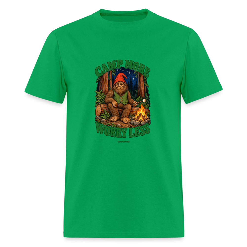 Camp More Worry Less Gnomefoot Men's T-Shirt - bright green