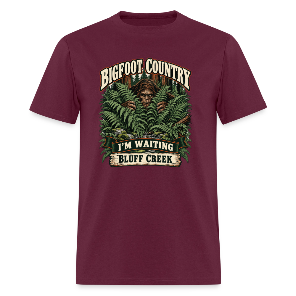 Bigfoot Country Waiting Bluff Creek - burgundy