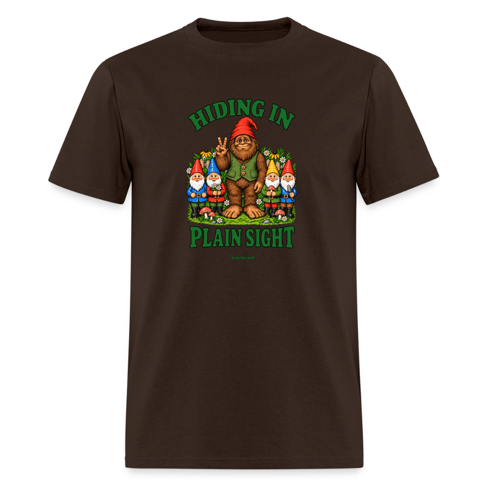 Hiding In Plain Sight Gnomefoot Men's T-Shirt - brown