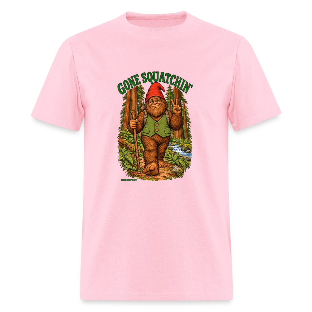 Gone Squatchin Gnomefoot Men's T-Shirt - pink