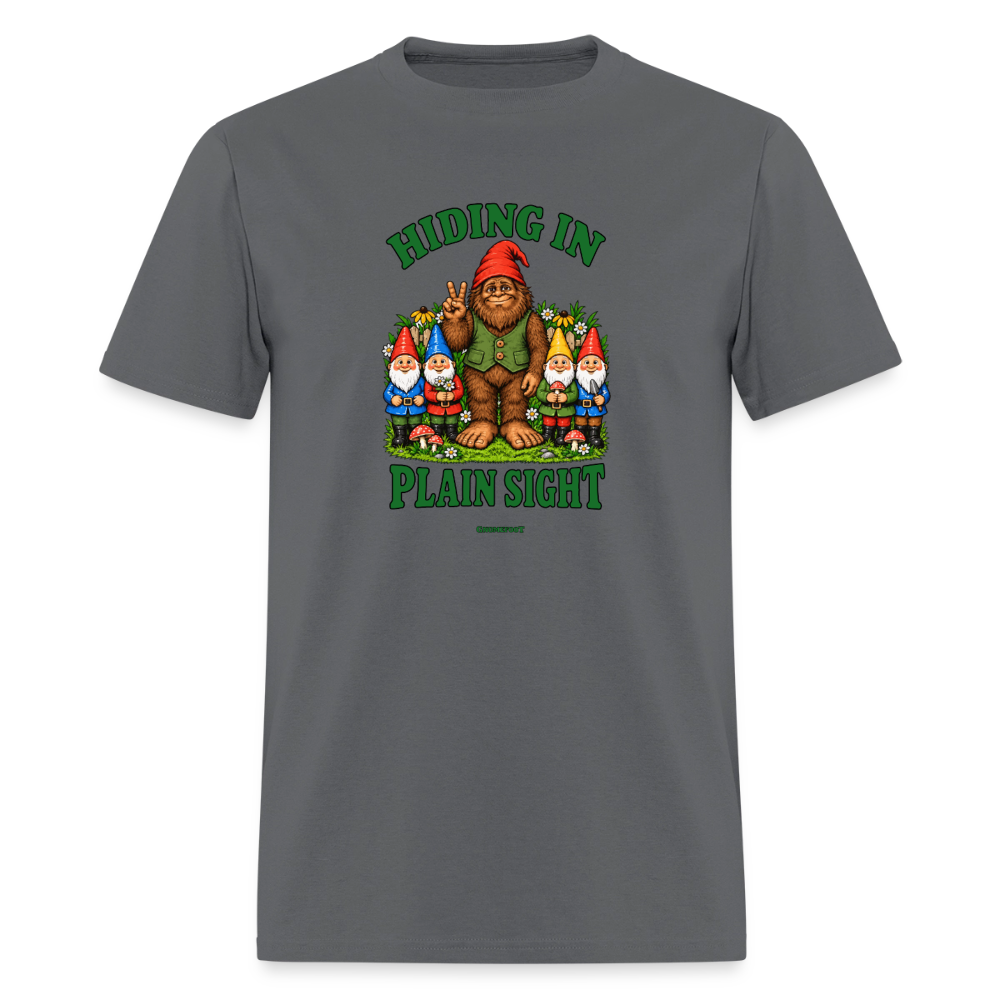 Hiding In Plain Sight Gnomefoot Men's T-Shirt - charcoal