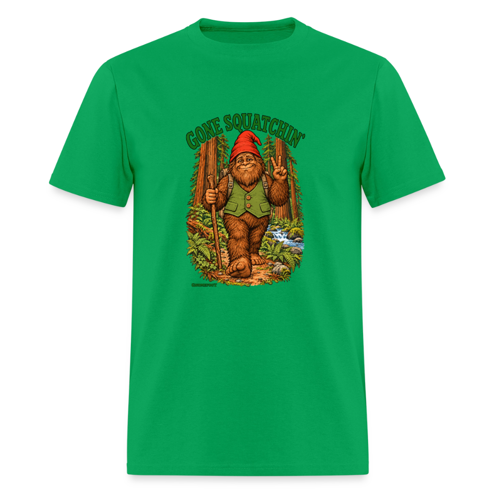 Gone Squatchin Gnomefoot Men's T-Shirt - bright green