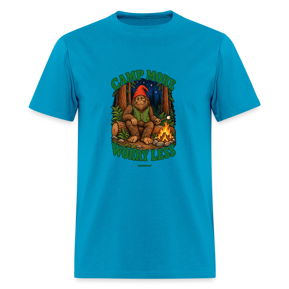 Camp More Worry Less Gnomefoot Men's T-Shirt - turquoise