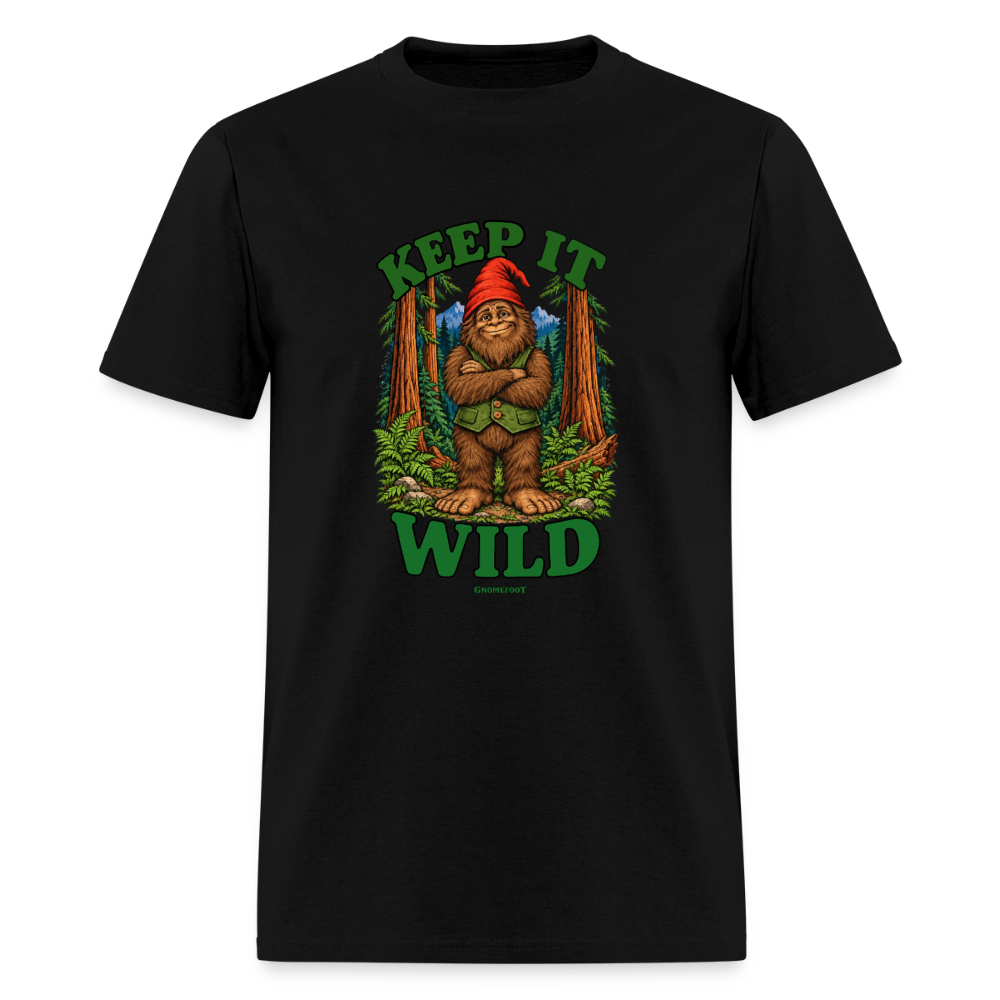 Keep It Wild Gnomefoot Men's T-Shirt - black