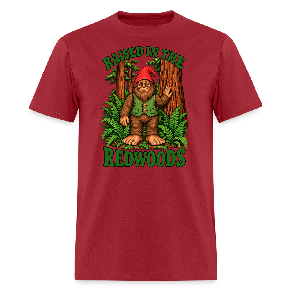 Gnomefoot Raised in the Redwoods Men's T-Shirt - true red