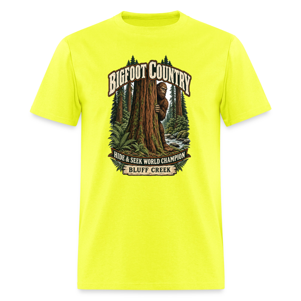 Bigfoot Country Hide & Seek World Champ Bluff Creek - safety green