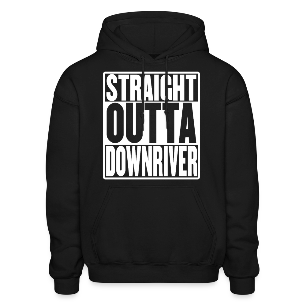 Straight Outta Downriver Adult Hoodie - black