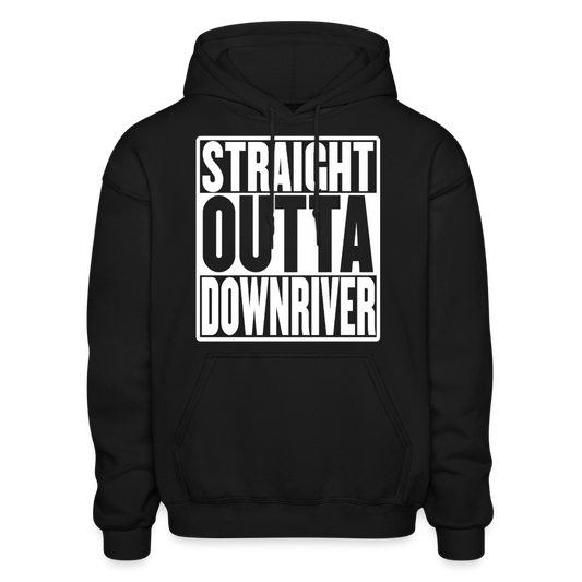 Straight Outta Downriver Adult Hoodie - black