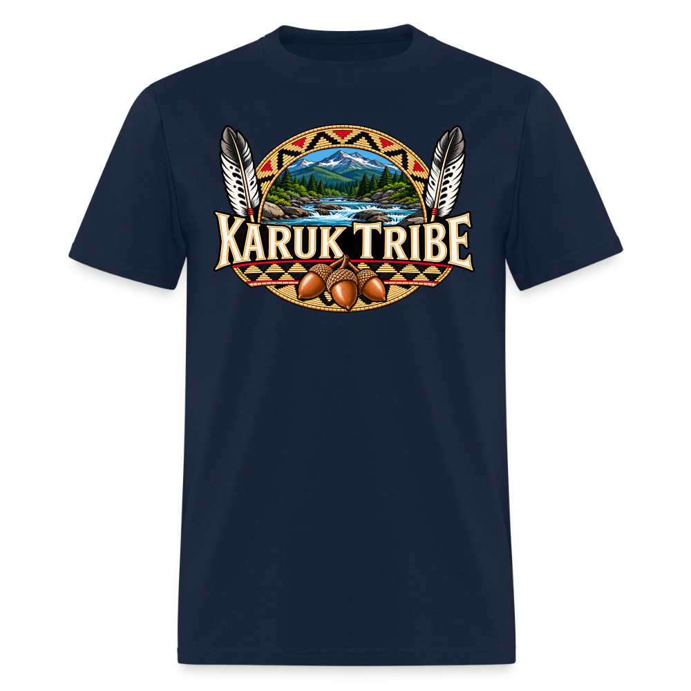 Karuk Tribe Acorn Design Men's T-Shirt - navy