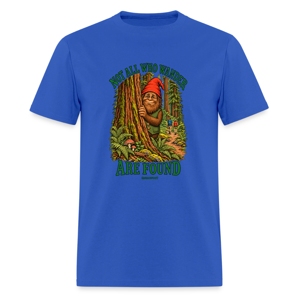 Not All Who Wander Are Found Gnomefoot Men's T-Shirt - royal blue