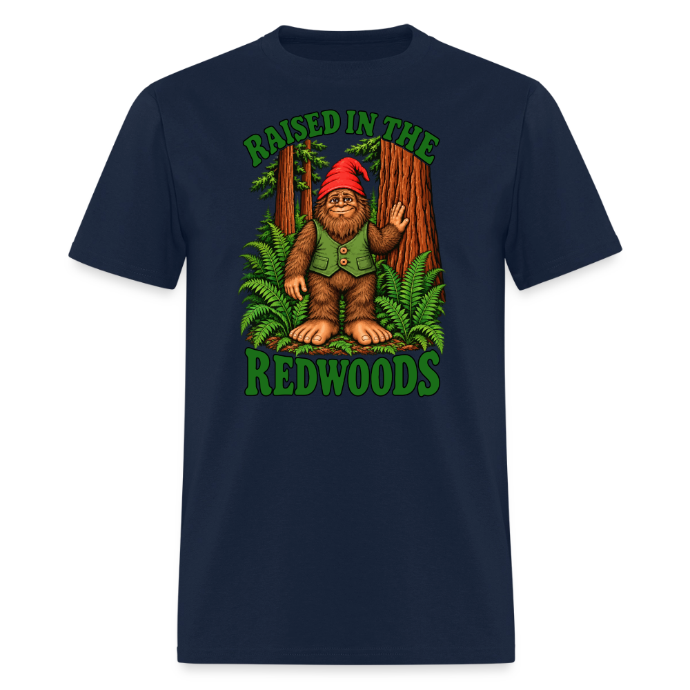 Gnomefoot Raised in the Redwoods Men's T-Shirt - navy