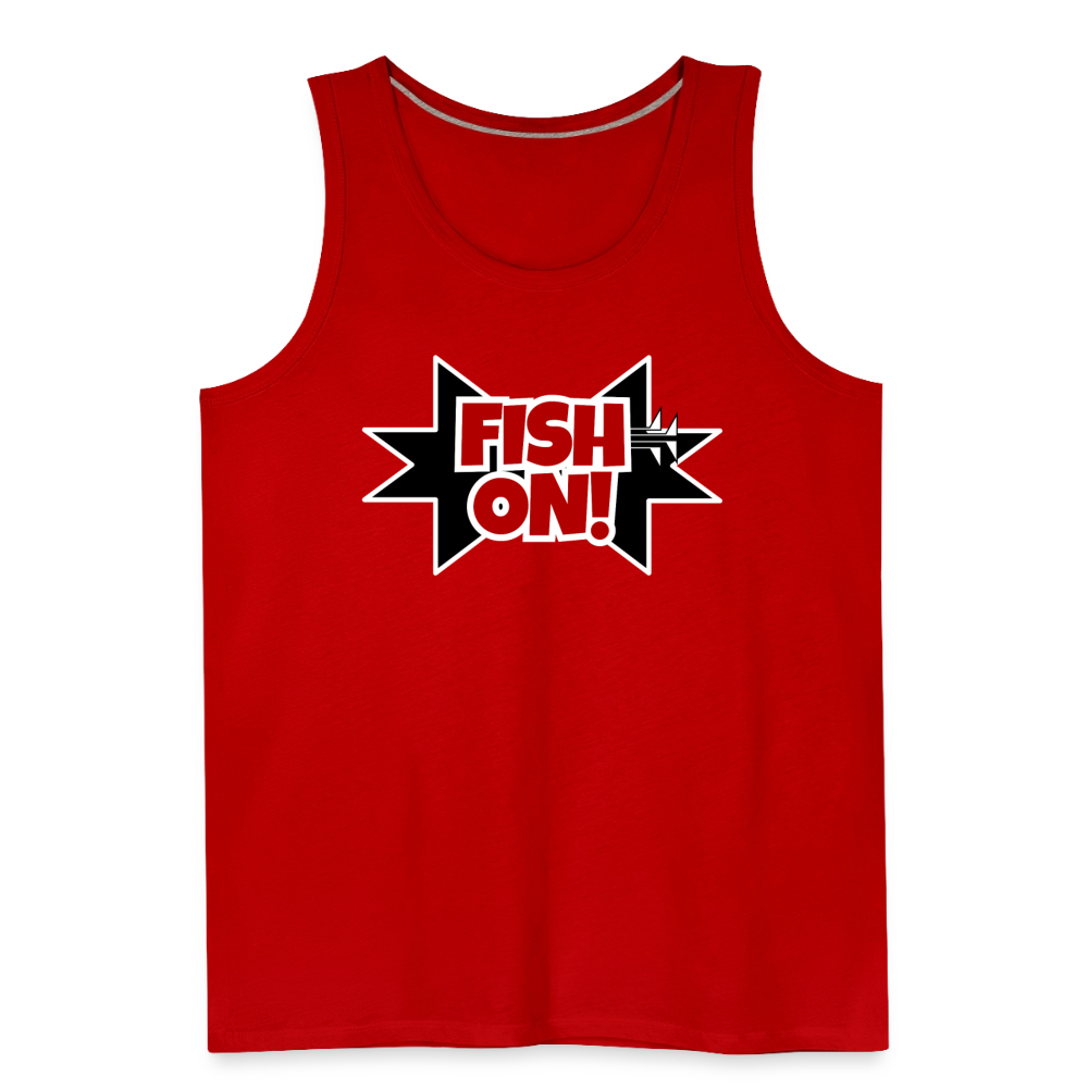 FISH ON! Men’s Premium Tank - red