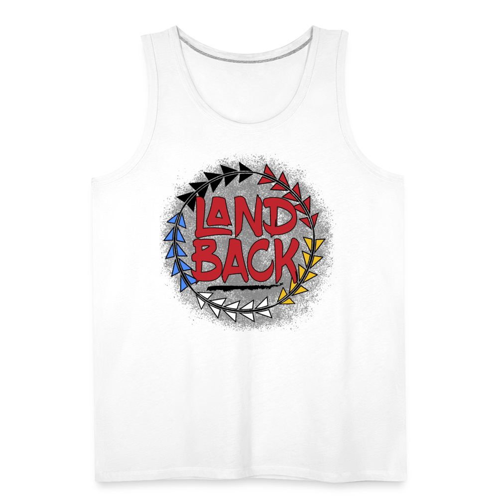 #LandBack Men’s Premium Tank - white