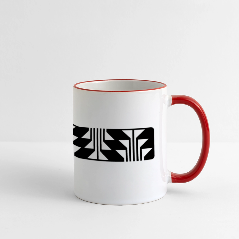 Frog Foot Panel Panoramic Mug - white/red