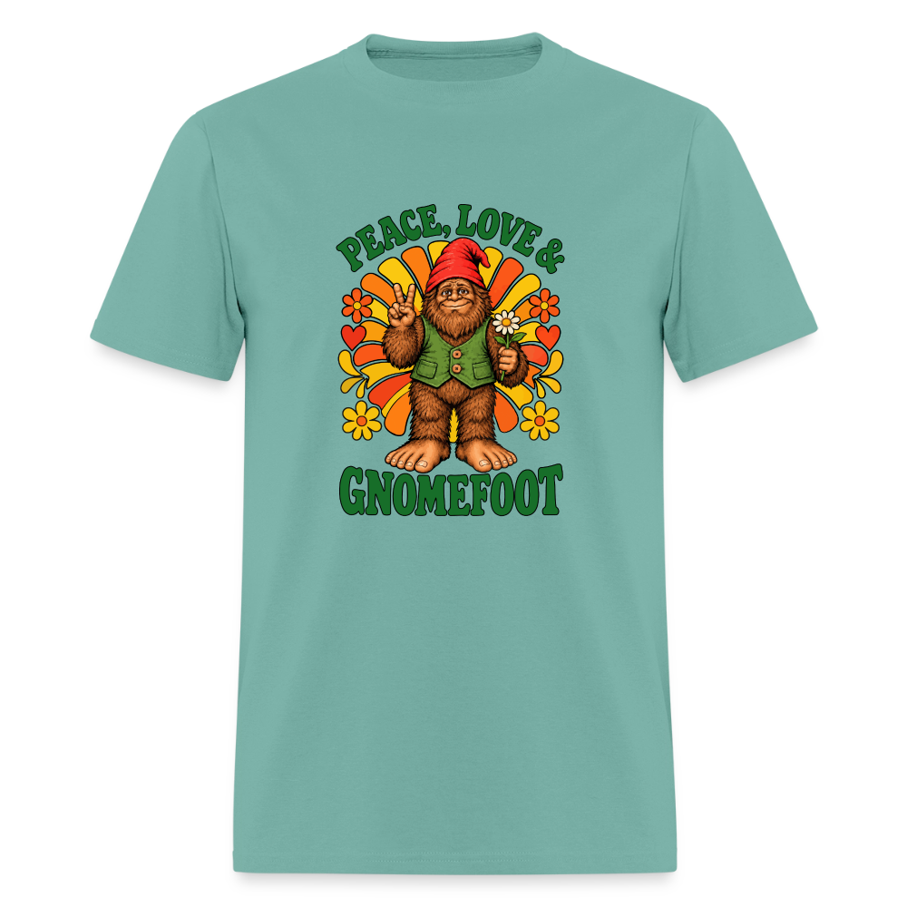 Peace Love and Gnomefoot Men's T-Shirt - aquatic
