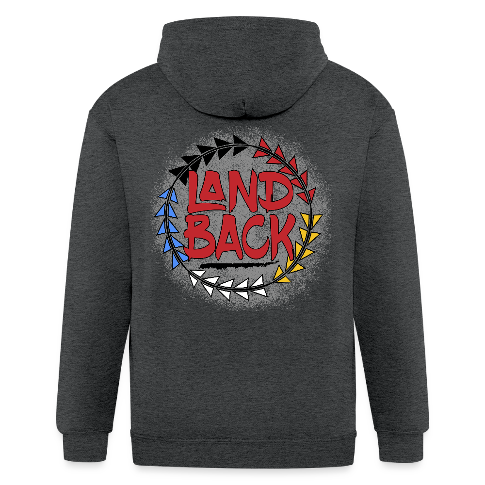 Land Back Zip Hoodie - deep heather