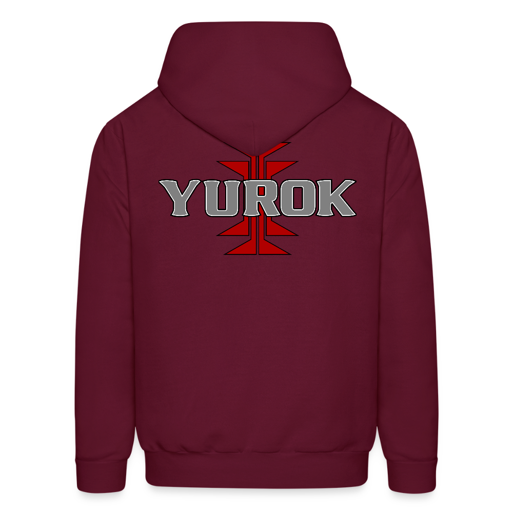 Yurok with Frogs Foot Men's Hoodie - burgundy
