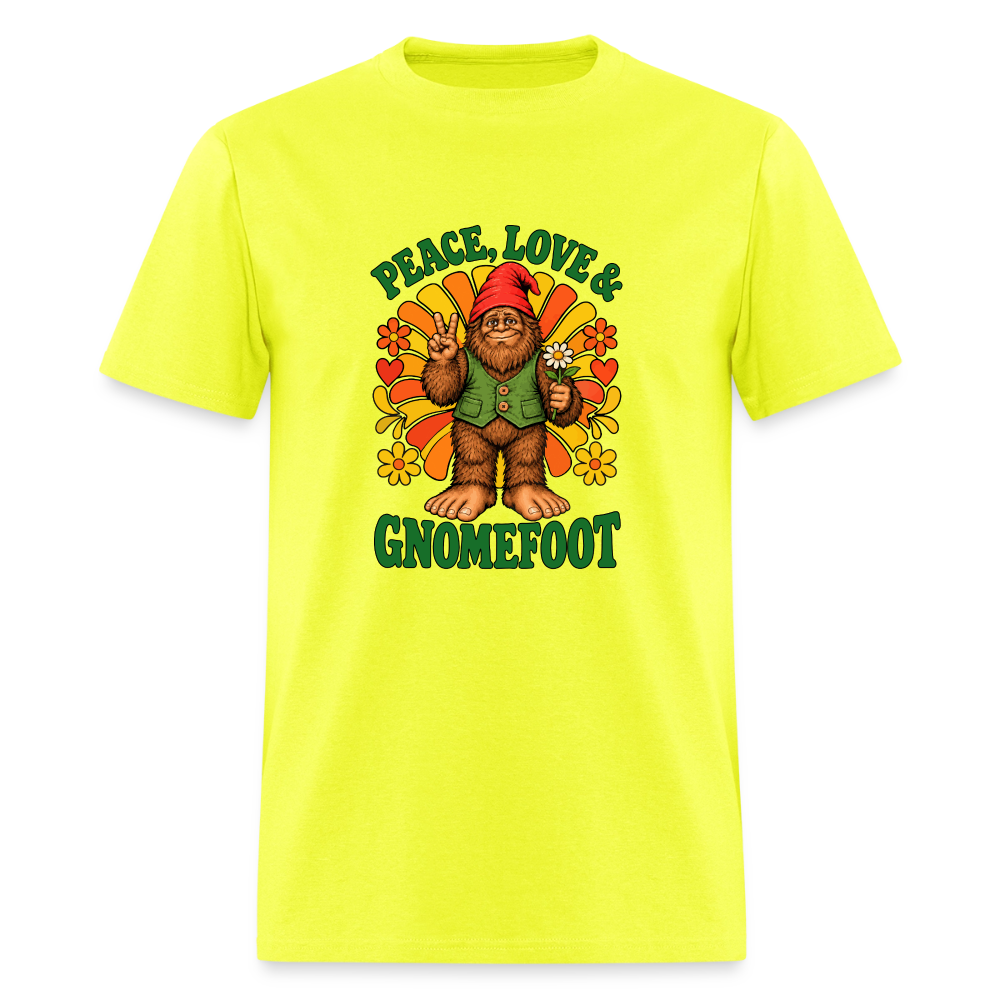 Peace Love and Gnomefoot Men's T-Shirt - safety green
