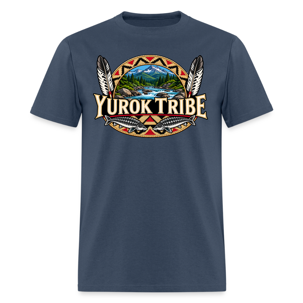 Yurok Tribe Sturgeon Men's T-Shirt -  blue dusk