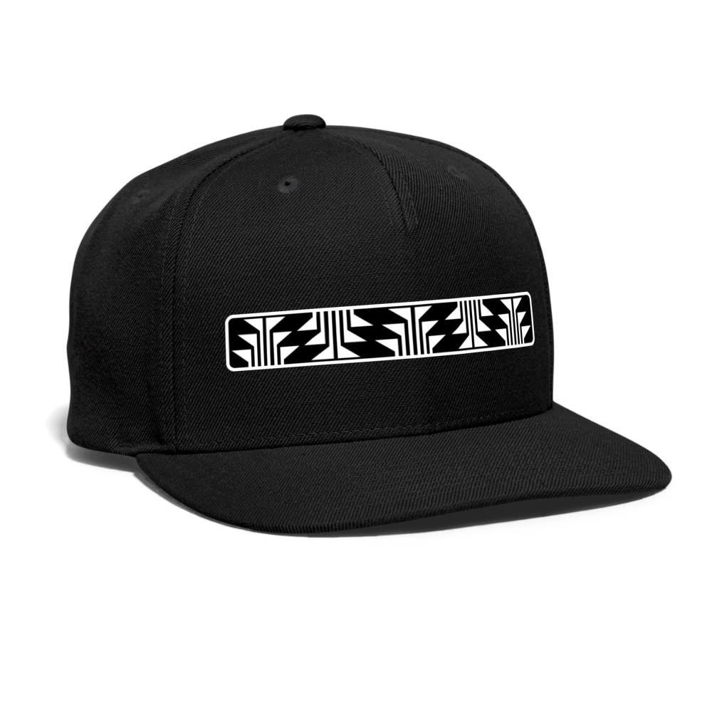 Frog Foot Panel Snapback Baseball Cap - black