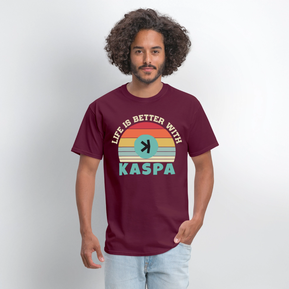 Life is better with Kaspa T-shirt - burgundy