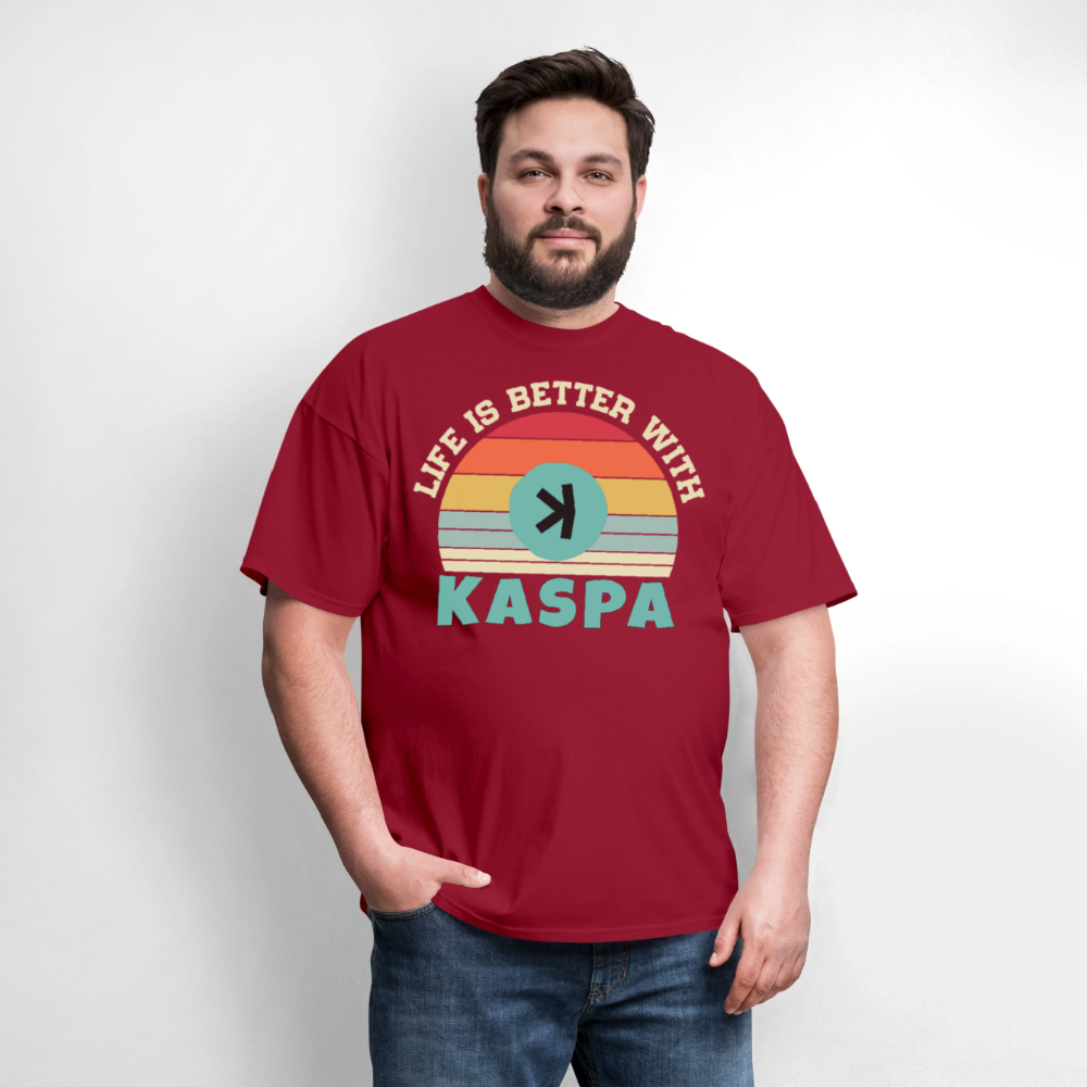 Life is better with Kaspa T-shirt - dark red